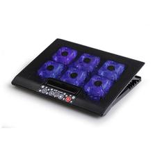 M8 USB 6 Fans Powered Notebook Cooler Pad with Computer Cooling Pad Bottom Cushion & Bracket & Plate Laptop Cooler Stand