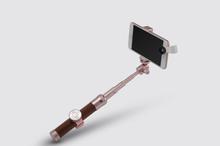 Coteetci Aluminum Selfie Stick With Leather Handle Gold