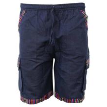 Navy Blue Bhutani Half Shorts For Men