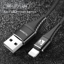 FLOVEME LED USB Cable For Lightning For iPhone X XS MAX XR 8 7 5 5s se 1m Hi-Tensile 2A Fast Charge Charging Data Charger Cable