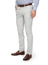 Grey Cotton Solid Chinos For Men