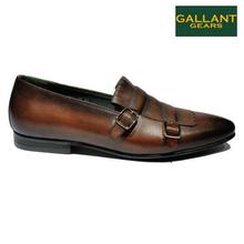 Gallant Gears Red Monk Strap Formal Leather Shoes For Men - (1932-A6)