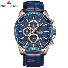 ArmiForce AF8001 Navy Blue Leather Strap Chronograph Watch For Men