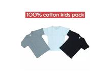 100 %Cotton Pack of 3 Kids T-shirt