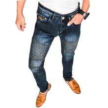 Virjeans Stretchy Ripped Design Biker Denim Pant for Men (VJC 707) Dark  Blue