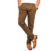 Virjeans Stretchable Cotton Check Chinos Pant for Men (VJC 712) Brown