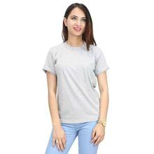 Light Grey Plain Cotton Round Neck Tshirt