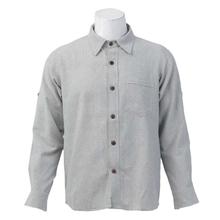 Light Gray Cotton Casual Shirt For Men