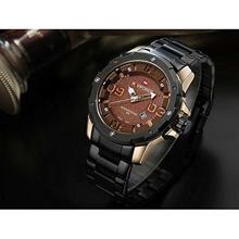 NaviForce NF9078M Brown Dial Analog Watch For Men- Black