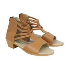 Cream Back Zippered Sandals For Women