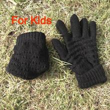 New Knitted Gloves For Women Men Winter Warm Screen Sense Gloves Mittens Wool-Knitting Solid Thick Soft Luvas Plush Guantes