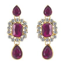 Aheli Rani Pink Crystal Pearl Choker Necklace Earring Traditional Jewellery Set for Women & Girls