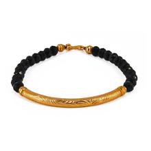 Faux Gold Toned Pipe Crystal Bracelet For Women