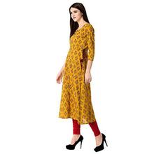 GLAM ROOTS Women's A-Line Cotton Kurta (MUSTARD)