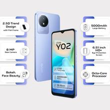 Vivo Y02 | 6.51 in display | 3GB RAM and 32GB RoM | 5000 mAh Battery