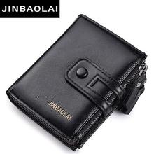 Tri-bifold Wallet Purse PU Leather Men's Wallet Hasp