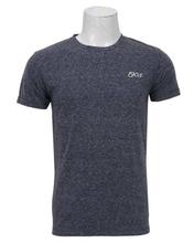 Dark Grey Solid Round Neck T-Shirt For Men