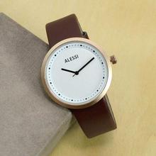 Coffee Brown White Dial Stainless Steel Analog Watch (Unisex)