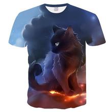 2018 New Cool T-shirt Men/Women 3d Tshirt Print two cat Short Sleeve