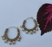 Vintage Round Design Earrings with Pearl