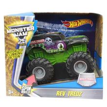 Hot Wheels Green Monster Jam Rev Tredz Grave Digger Truck For Kids - CHV36