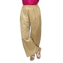 Beige Solid Rayon Palazzos For Women