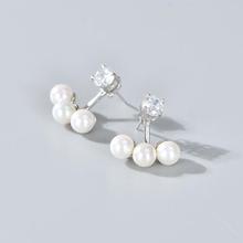 Pearl earrings_Wan Ying jewelry three pearl earrings