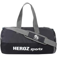 HEROZ Nylon Young 26 Ltr Gym Bag (Grey and Navy Blue)