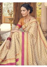 Stylee Lifestyle Beige Banarasi Silk Jacquard Saree- 2049