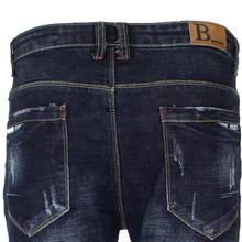 Dark Blue Slim Fit Washed Jeans For Men