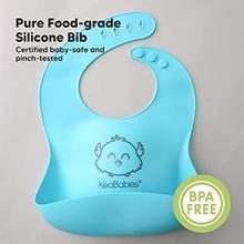 Baby Silicone Bibs - Waterproof, Easy Wipe Silicone Bib for Babies, Toddlers