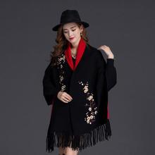 Mingjiebihuo new cashmere Poncho shawl with sleeves women in