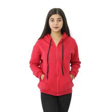 Cotton/Fleece Solid Hoodie For Women