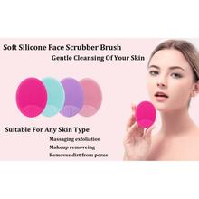 Face Scrubber，Soft Silicone Facial Cleansing Brush Wash Sponge Massage Pore Blackhead Removing Exfoliating -1 Piece