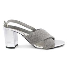 DMK Grey Criss-Cross Ankle Strap Block Heel Shoes For Women - 12126