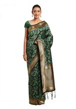 Stylee Lifestyle Green Banarasi Silk Jacquard Saree  - 2079