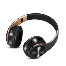 Free shipping new Gold colors Bluetooth Headphones Wireless Stereo Headsets earbuds with Mic /TF Card