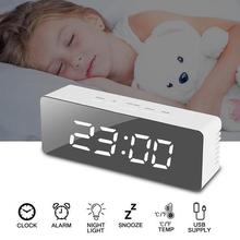 SALE- LED Mirror Alarm Clock Digital Snooze Table Clock Wake