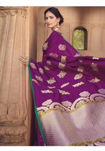 Stylee Lifestyle Purple Banarasi Silk Jacquard Saree - 2111