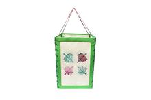 Green Leaf Patched Lokta Paper Rectangular Lamp Diffuser