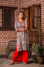 Grey Floral Printed Front Buttoned Kurti For Women