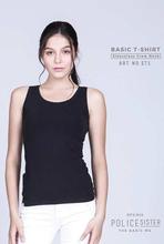 Police Black Solid Tank Top For Women (ST.1)