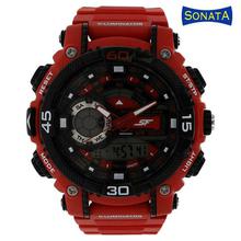 77070PP02 Xtreme Gear Black Dial Analog-Digital Watch for Men- Red