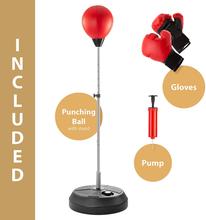 Height Adjustable Boxing Training Punching Bag With Stand And Gloves Set