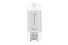 Transcend JDG300S 32GB Apple Mi Certifies OTG Pen Drive - (Silver)