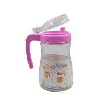 Glass Oil Jar (550 ml), Pink-1 Pc