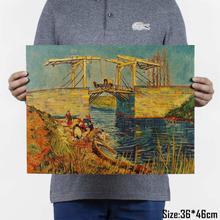 Van Gogh Lang Lu Bridge And The Water Side Of The Laundry Design Vintage Kraft Paper