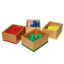 Multicolored Montessori Knob Less Cylinder Set - 4 Boxes