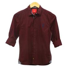 Black Cat Maroon Lined Shirt For Boys - 17001816