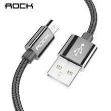 ROCK Micro USB Fast Charging Cable Data Sync Cord for SAMSUNG Xiaomi Mi Huawei 180M 100CM 30CM 2.1A Mobile Phone Cables